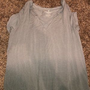 American Eagle Stripped crossed shirt sz L